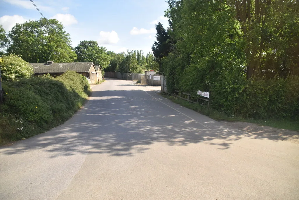The lane into Down Place at Water Oakley, off the A308 Windsor Road, where Bray Studios sits