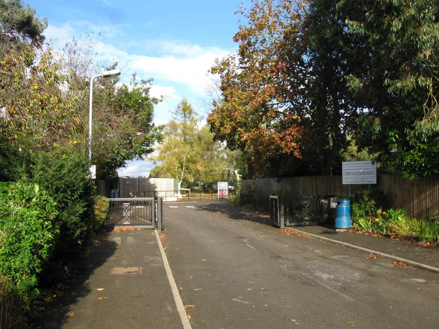 The entrance to the Furze Platt schools site off Furze Platt Road, Maidenhead.
