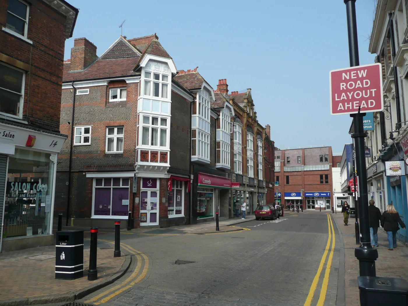 Queen Street in Maidenhead town centre. The photograph does not show the buildings covered by the demolition licence.
